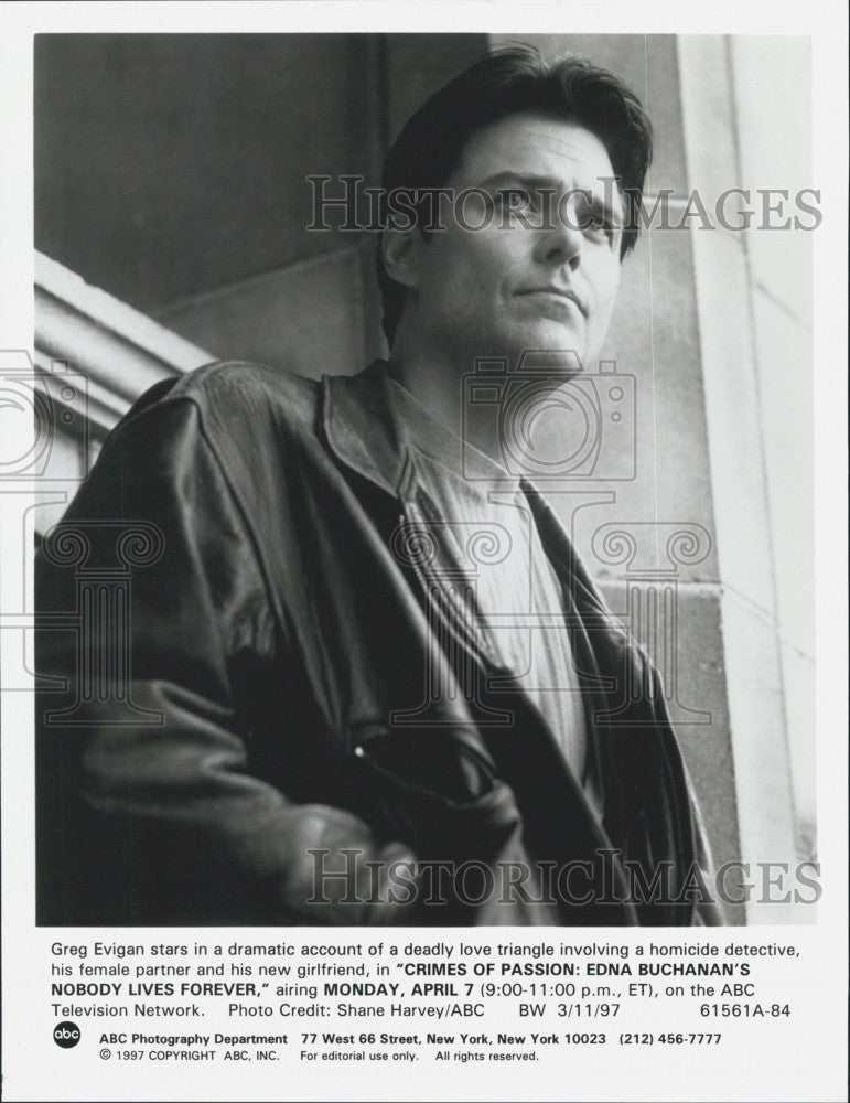 1997 Press Photo  Greg Evigan   &quot;Crimes of Passion:Edna Buchanan&#39;s No Forever&quot; - Historic Images