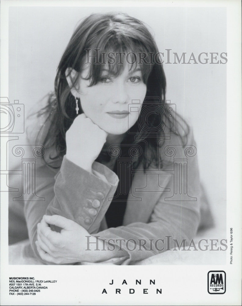 1996 Press Photo Singer Jann Arden - Historic Images