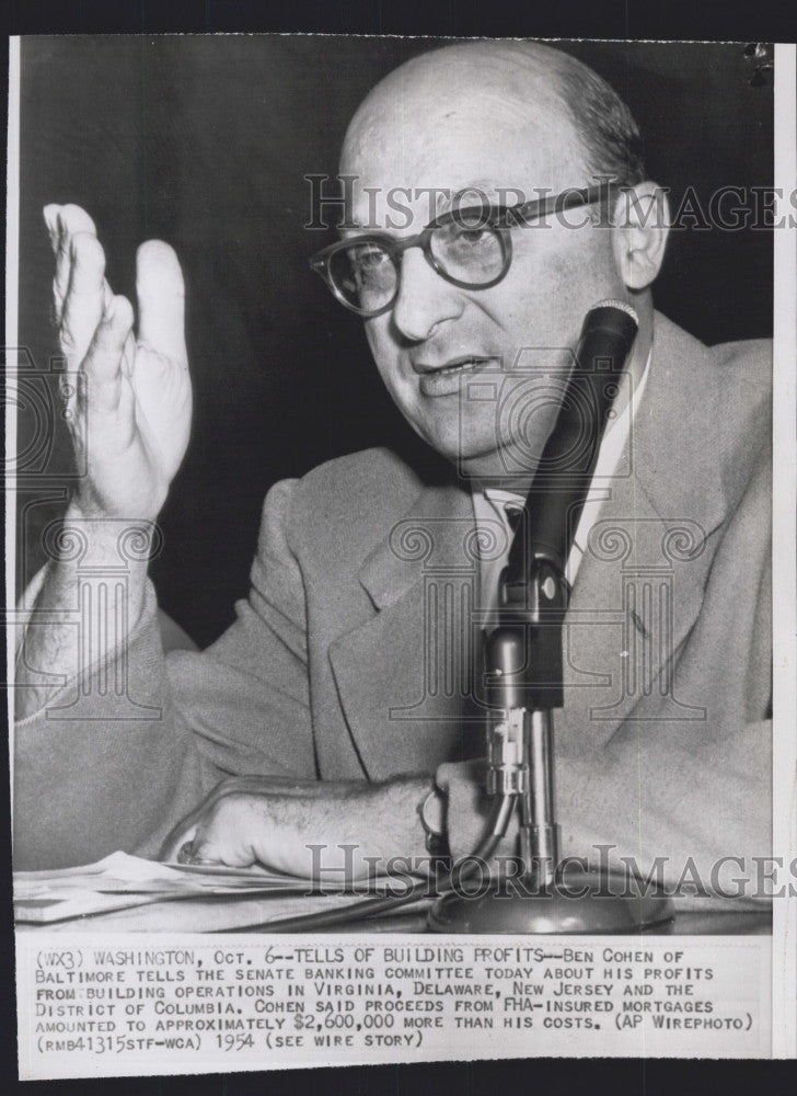 1954 Press Photo Ben Cohen of Baltimore - Historic Images