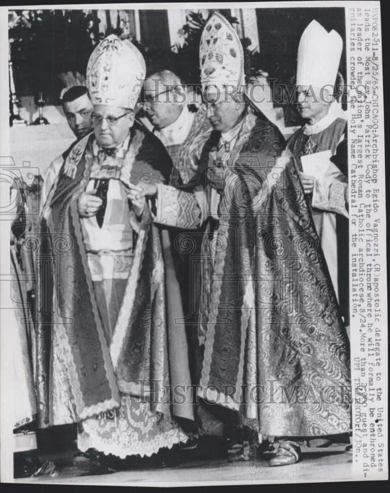 1965 Press Photo Archbishop Egido Vagnozzi And Rev John Patrick Cody, Chicago - Historic Images