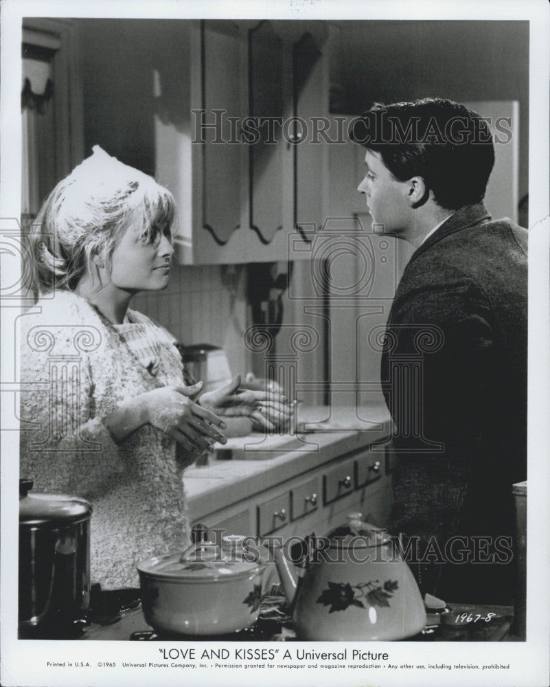 1955 Press Photo  Kristin Harmon & Ricky Nelson star in "Love and Kisses" - Historic Images