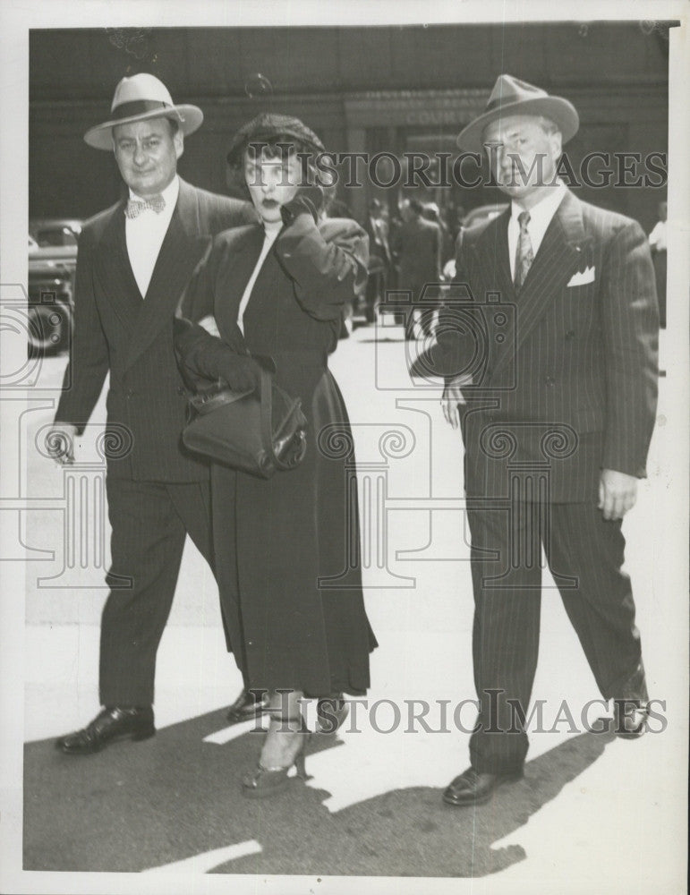 1949 Press Photo Attorney Sam Cohen, Anne Marie Salot &amp; Atty Jule Angoff - Historic Images