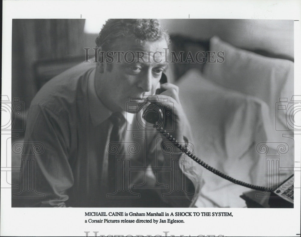 1990 Press Photo Actor Michael Caine in &#39;A Shock to the System&quot; - Historic Images