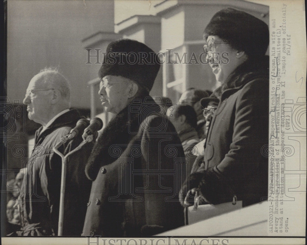 1972 Press Photo Emperor Hirohito of Japan & his wife & A Brundage of  the IOC - Historic Images