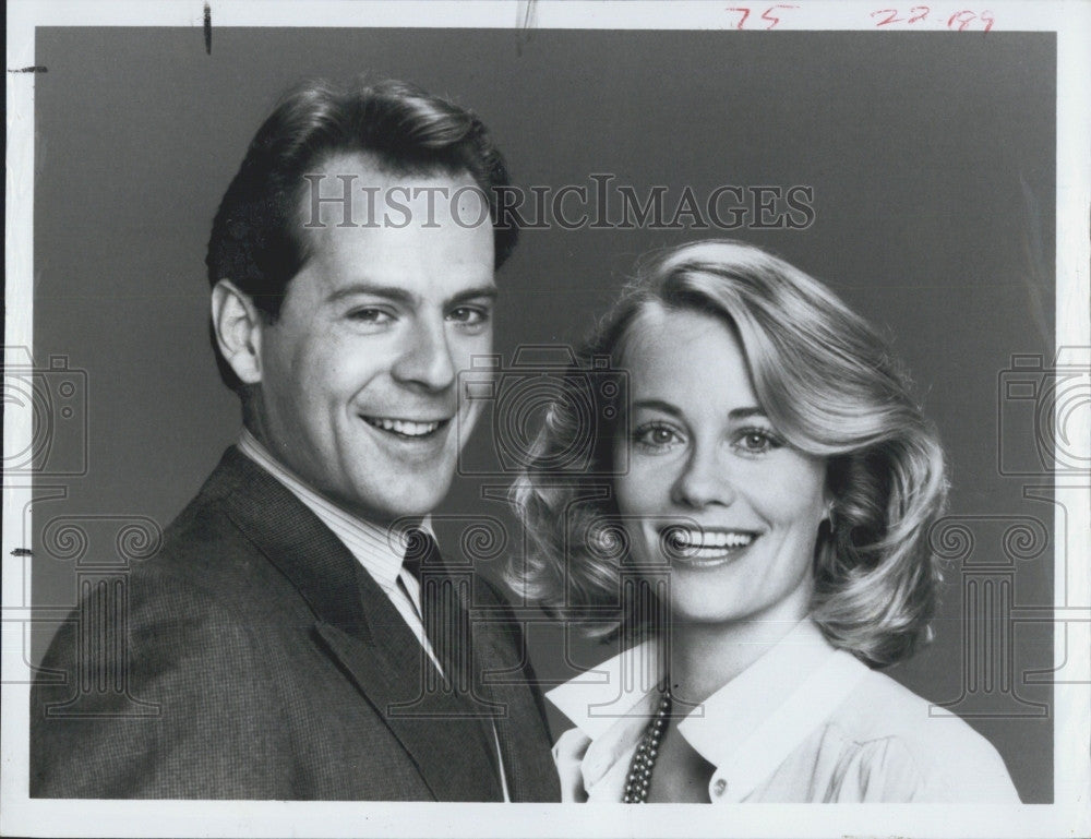 1985 Press Photo TV Series &quot;Moonlighting&quot; Cybill Shepherd Bruce Willis - Historic Images