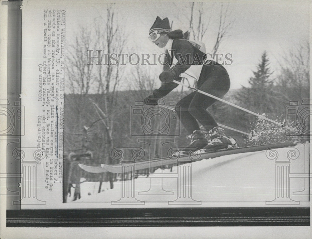 1969 Press Photo Kathleen Kennedy Oldest Daughter Sen Robert Kennedy Skiing - Historic Images