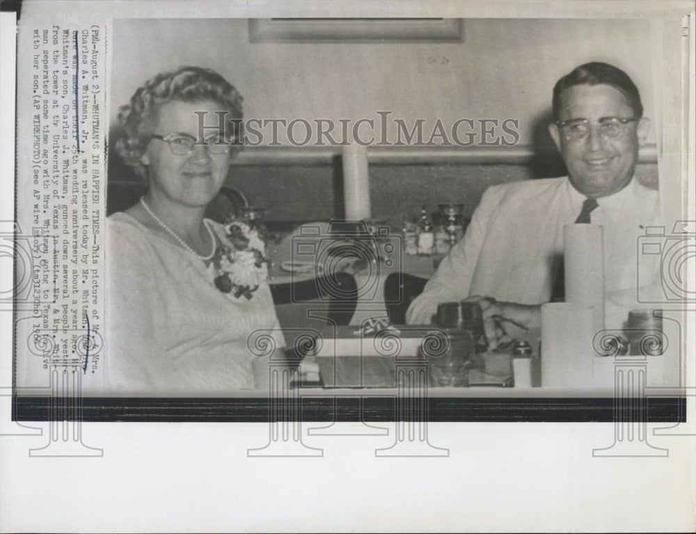 1966 Press Photo Mr &amp; Mrs Charles Whitman Jr son gunned down people Univ Texas - Historic Images
