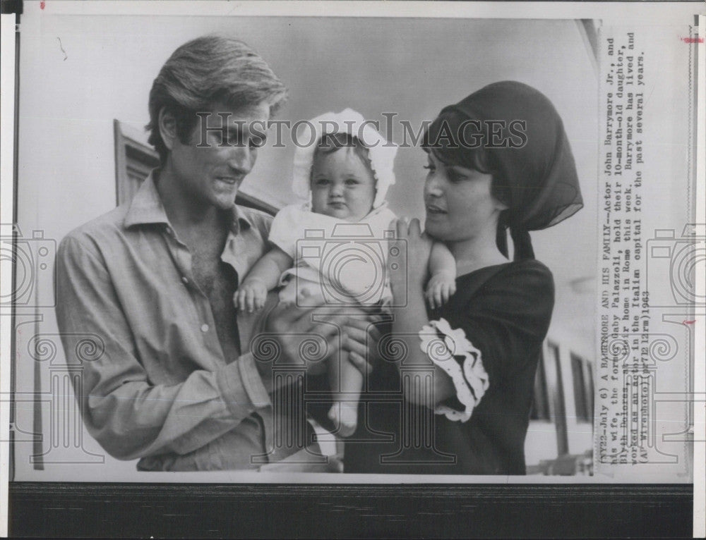 1963 Press Photo Actor John Barrymore Jr Gaby Palazzoli daughter Blyth Dolores - Historic Images