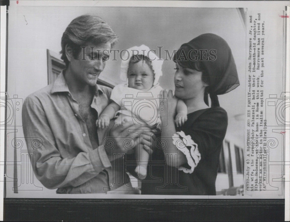 Actor John Barrymore Jr Gaby Palazzoli daughter Blyth Dolores 1963 ...