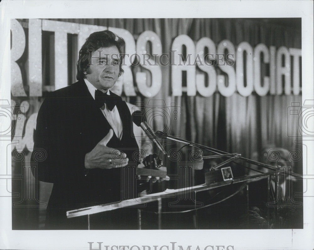 1977 Press Photo Country Music Singer, Song Writer And Actor Johnny Cash - Historic Images