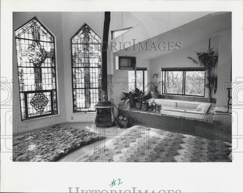 1981 Press Photo Room in home in Florida designed by artist Roger Bansener - Historic Images