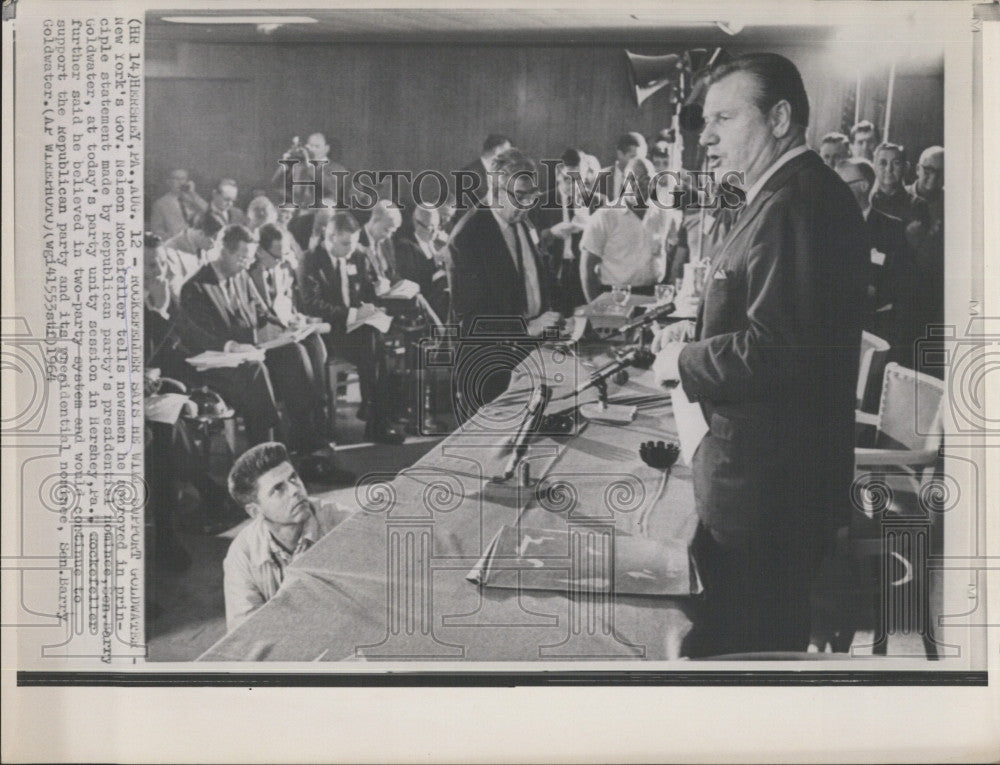 1964 Press Photo Presidential Candidate Nelson Rockefeller Agrees With Goldwater - Historic Images