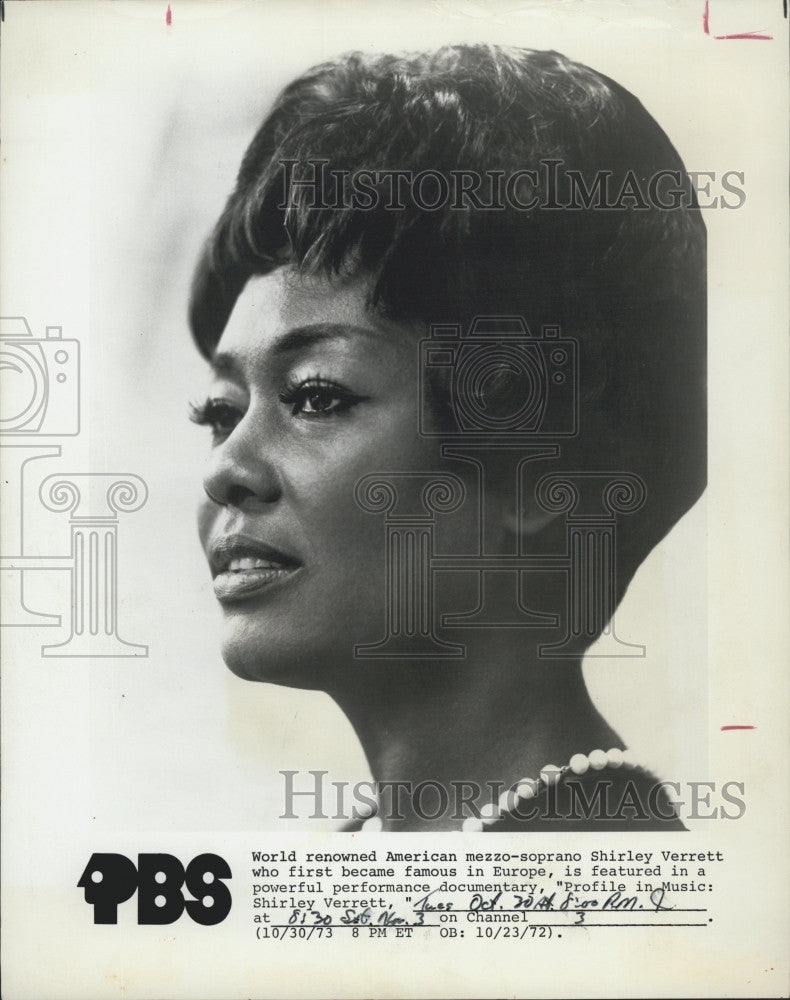 1976 Press Photo World Renowned Mezzo-Soprano Shirley Verrett - Historic Images