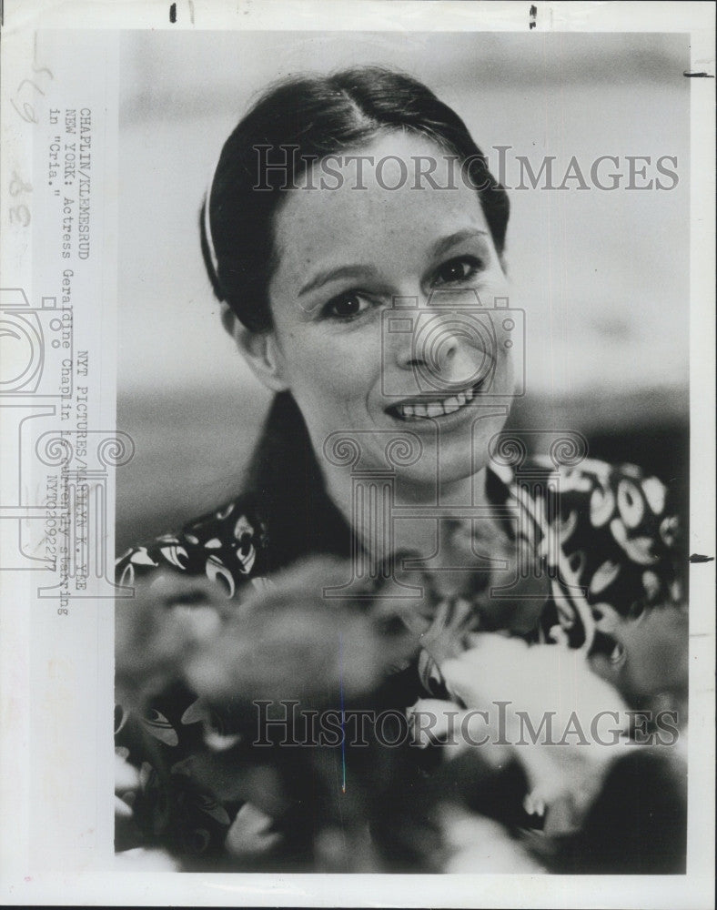 1977 Press Photo Actress Geraldine Chaplin  in &quot;Cria&quot; - Historic Images