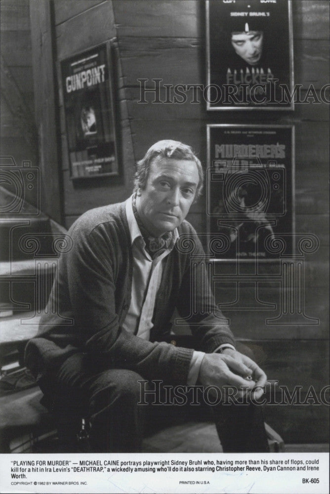 1982 Press Photo Actor Michael Caine in &quot;Playing for Murder&quot; - Historic Images