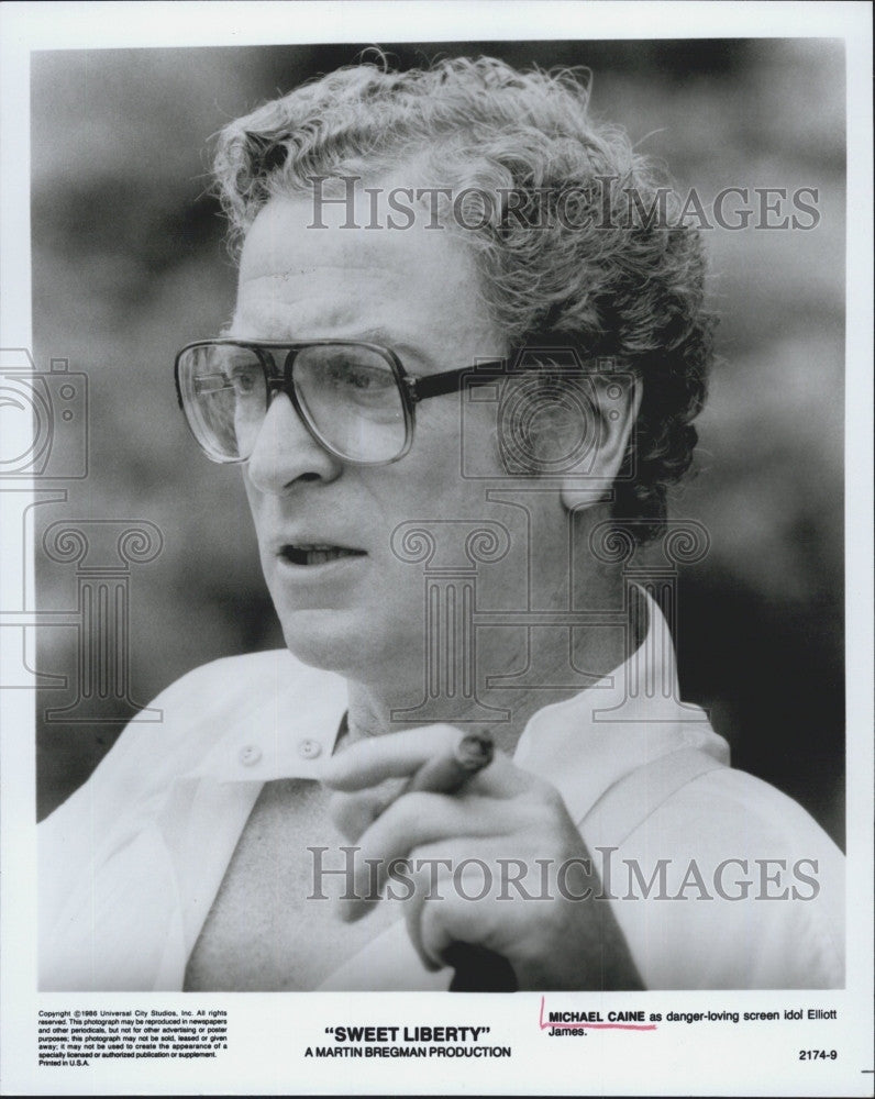 1989 Press Photo Actor Michael Caine in &quot;Sweet Liberty&quot; - Historic Images