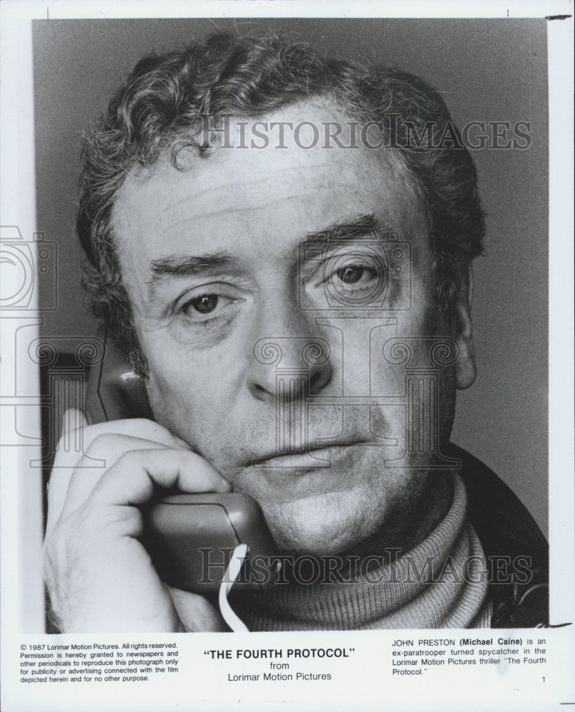 1987 Press Photo Actor Michael Caine in &quot;The Fourth Protocol&quot; - Historic Images