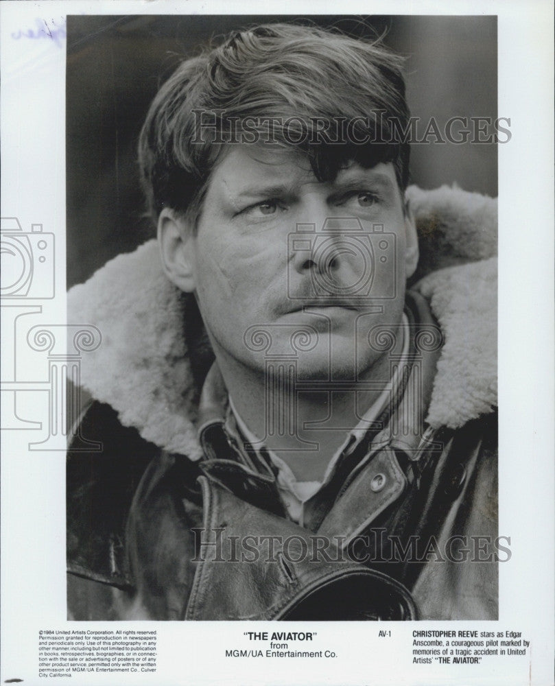 1984 Press Photo Christopher Reeve stars in &quot; The Aviator &quot; - Historic Images