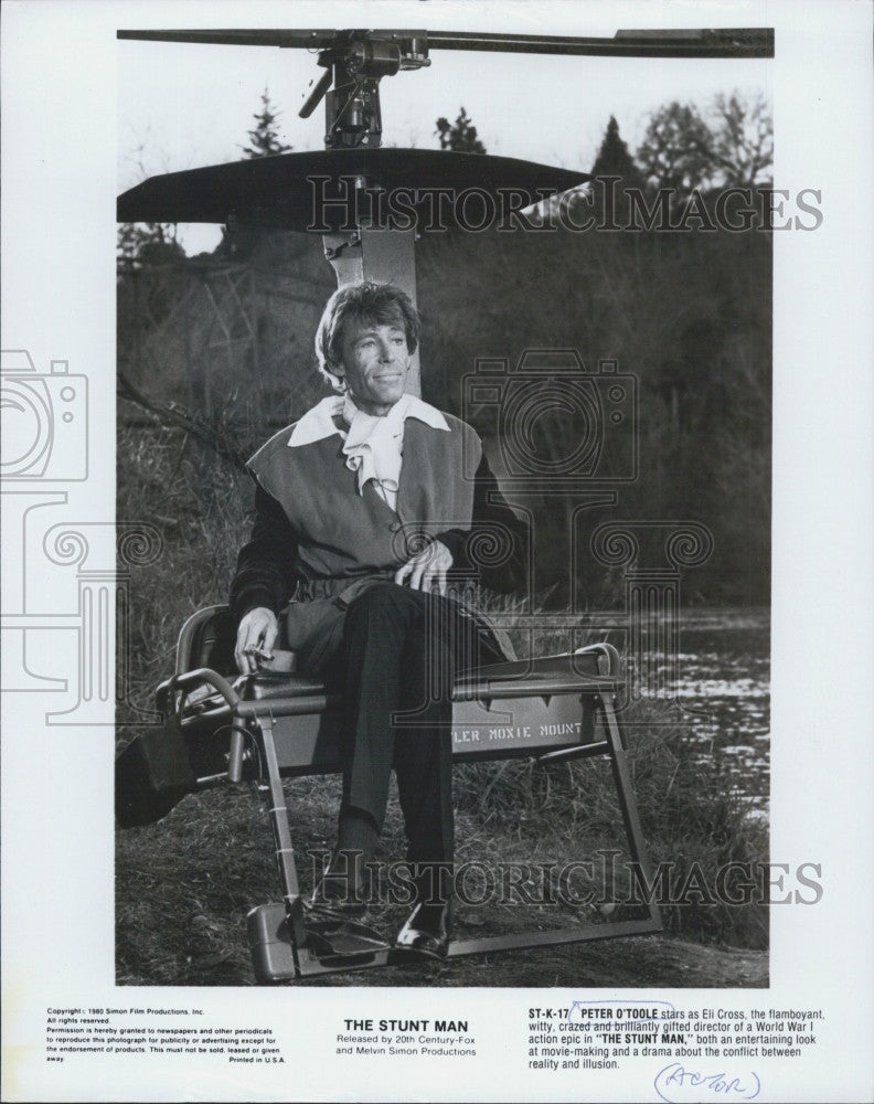 1980 Press Photo Actor  Peter O&#39;Toole Starring In Action Film &quot;The Stunt Man&quot; - Historic Images