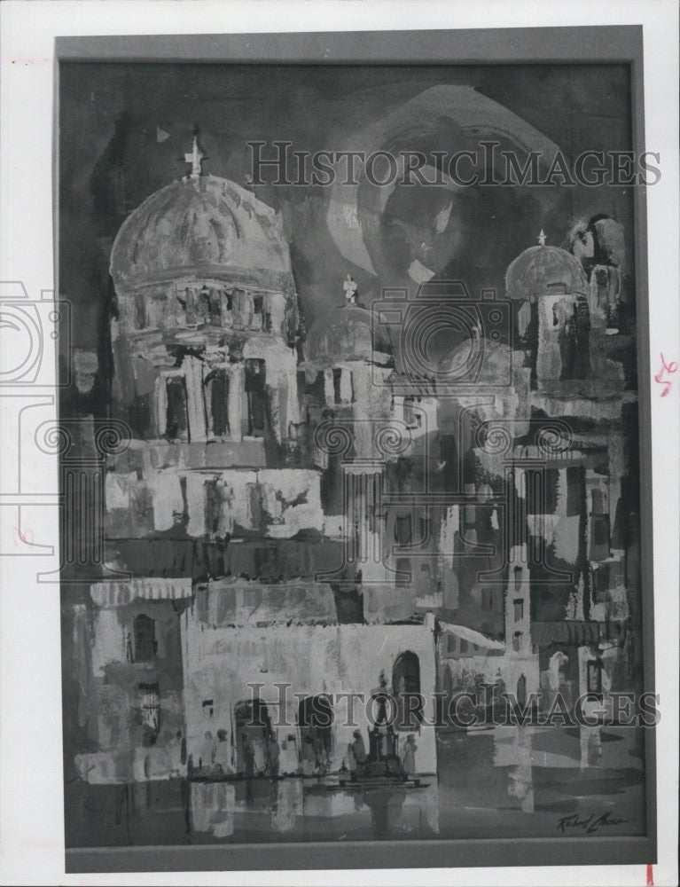 1970 Press Photo Painting by Robert Chase at St Petersburg Library - Historic Images