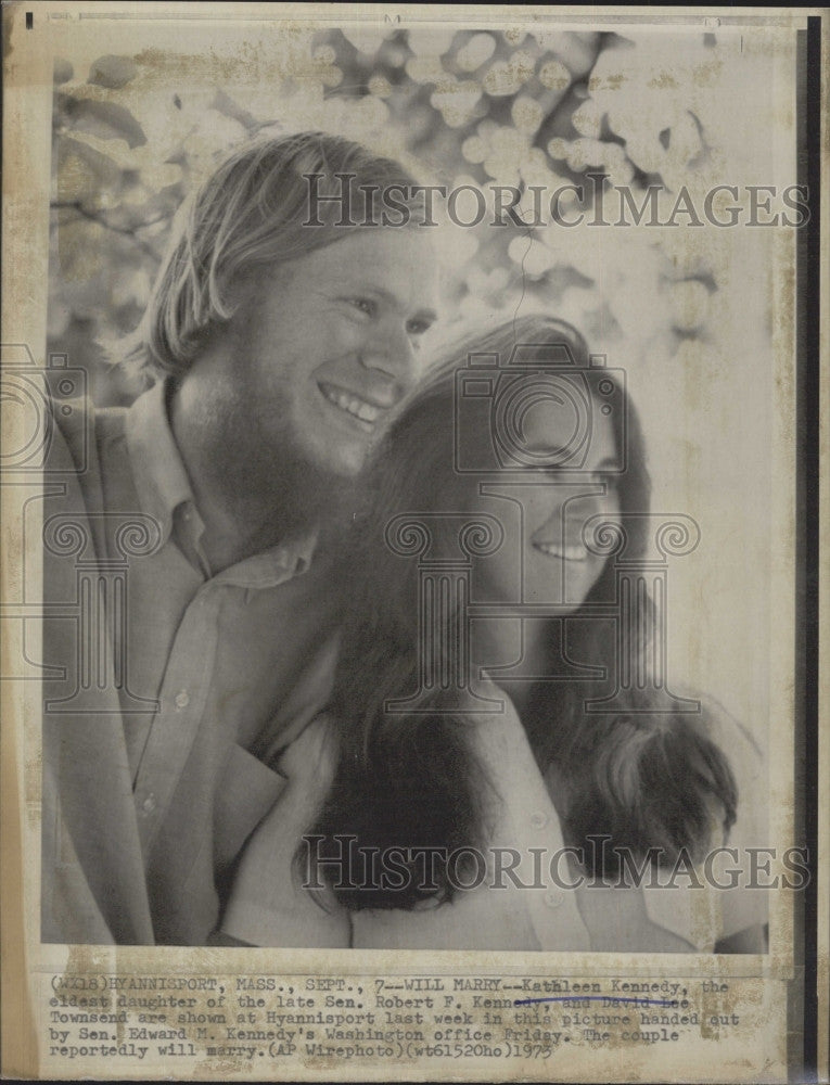 1973 Press Photo Kathleen Kennedy &amp; David Lee Townsend to wed - Historic Images