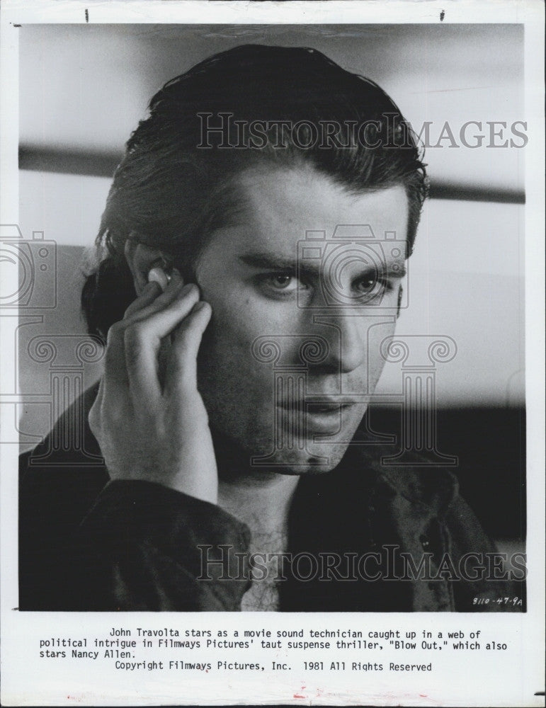 1981 Press Photo John Travolta stas in &quot; Blow Out &quot; - Historic Images