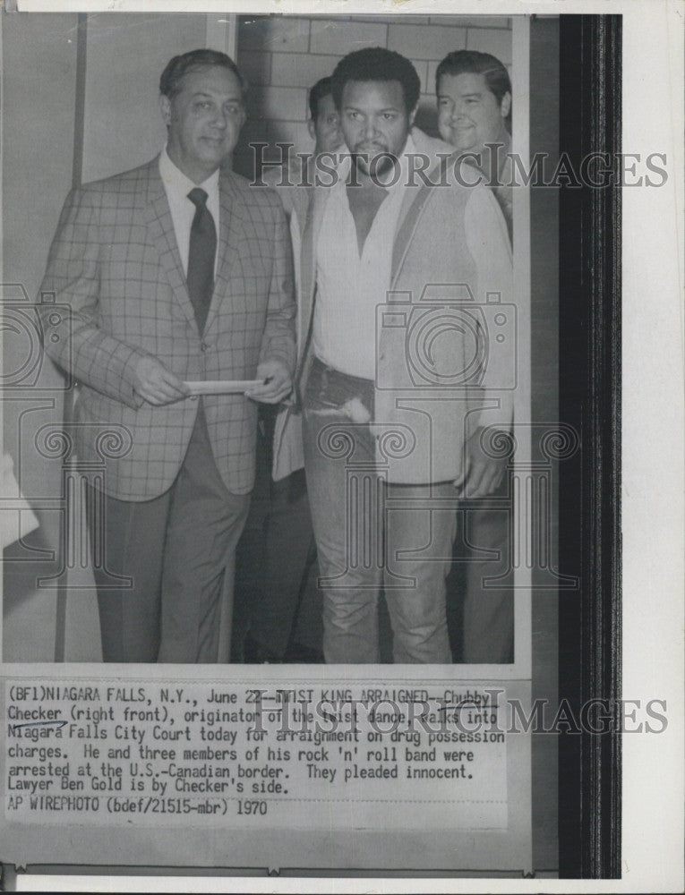 1970 Press Photo  Singer Chubby Checker charged with drug possession - Historic Images