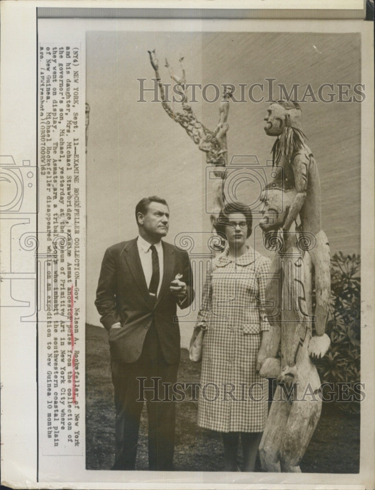 1962 Press Photo New York Governor Nelson Rockefeller &amp; Daughter Mrs Michael Str - Historic Images