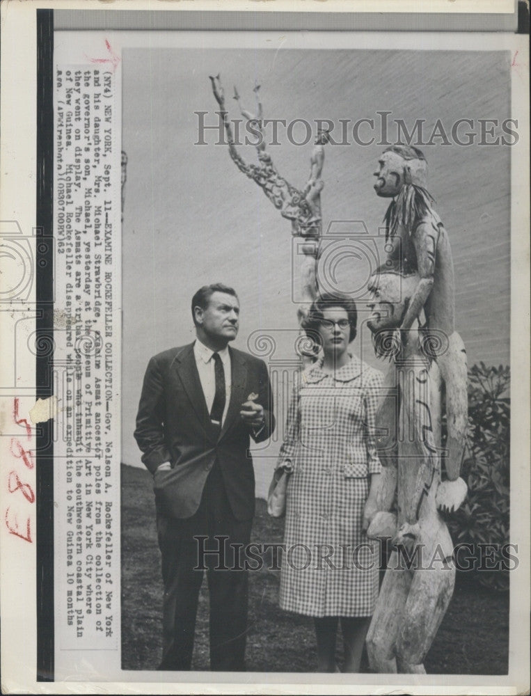 1962 Press Photo NY Gov Nelson Rockefeller &amp; Daughter Mrs Michael Strawbridge - Historic Images