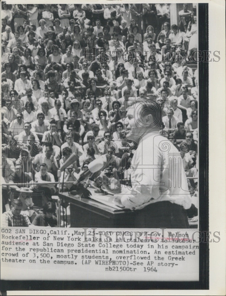 1964 Press PhotoNY Governor Nelson Rockefeller  Campaigning in California - Historic Images