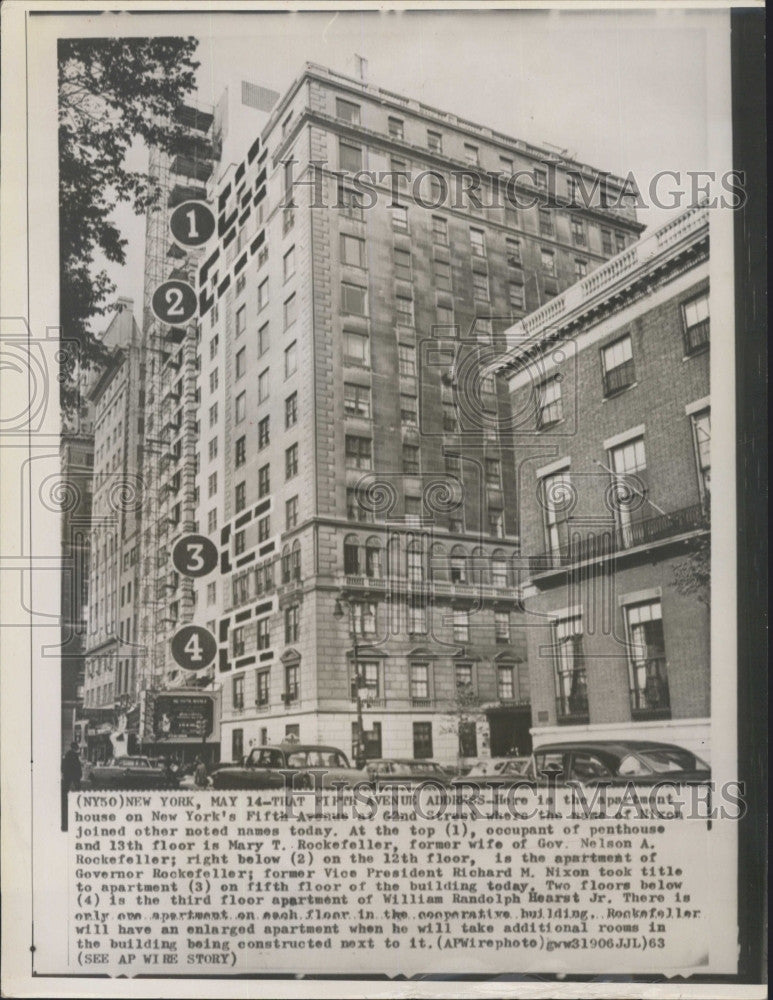 1963 Press Photo Apartment 5th Ave Rockefeller&#39;s Live There - Historic Images