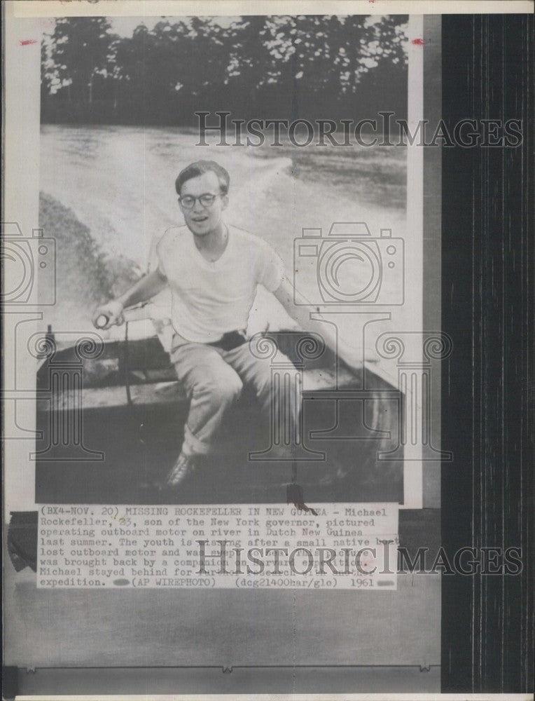 1961 Press Photo New York Governor Nelson Rockefeller&#39;s Son Michael Missing - Historic Images