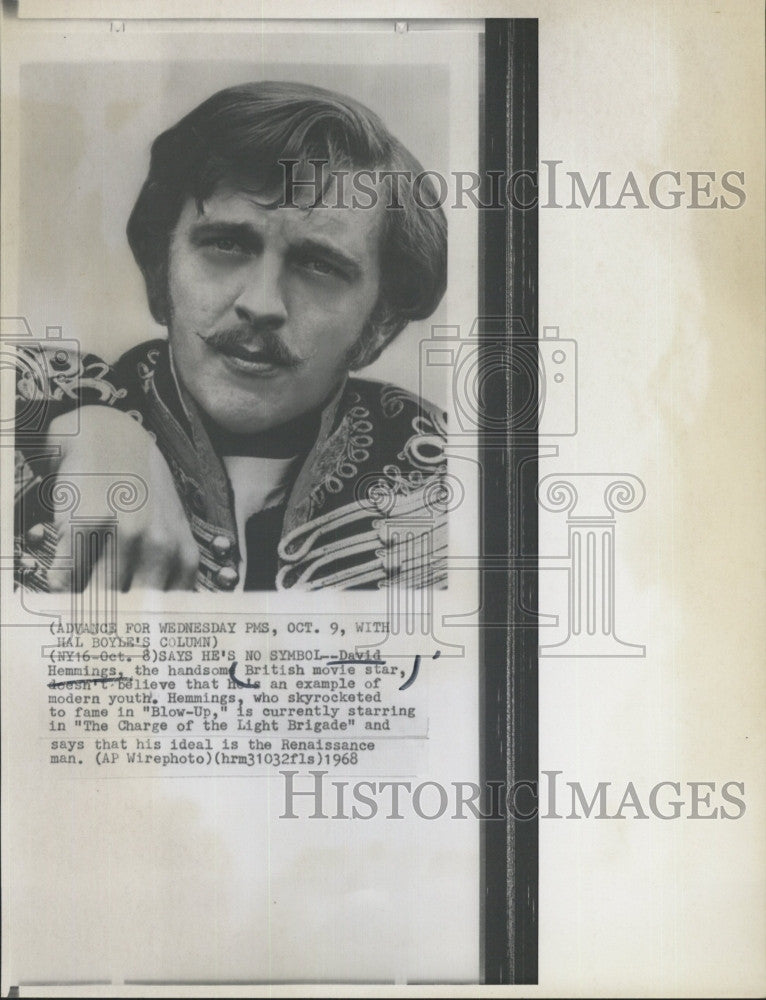 1968 Press Photo David Hemmings, Actor - Historic Images