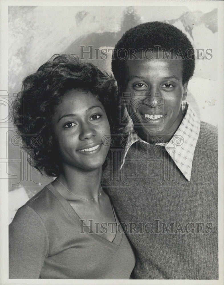 1975 Press Photo Berlinda Tolbert, Damon Evans on &quot;The Jeffersons&quot; - Historic Images