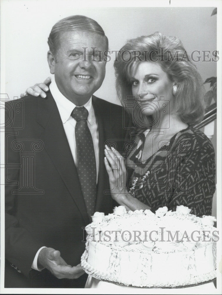 1987 Press Photo Actor Dick Van Patten &amp; Mary Frann on &quot;8 is Enough Reunion&quot; - Historic Images