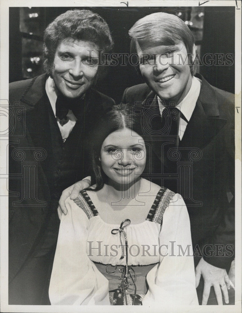 1971 Press Photo Singers Glen Campbell, Tom Jones And Karen Wyman On CBS/TV - Historic Images