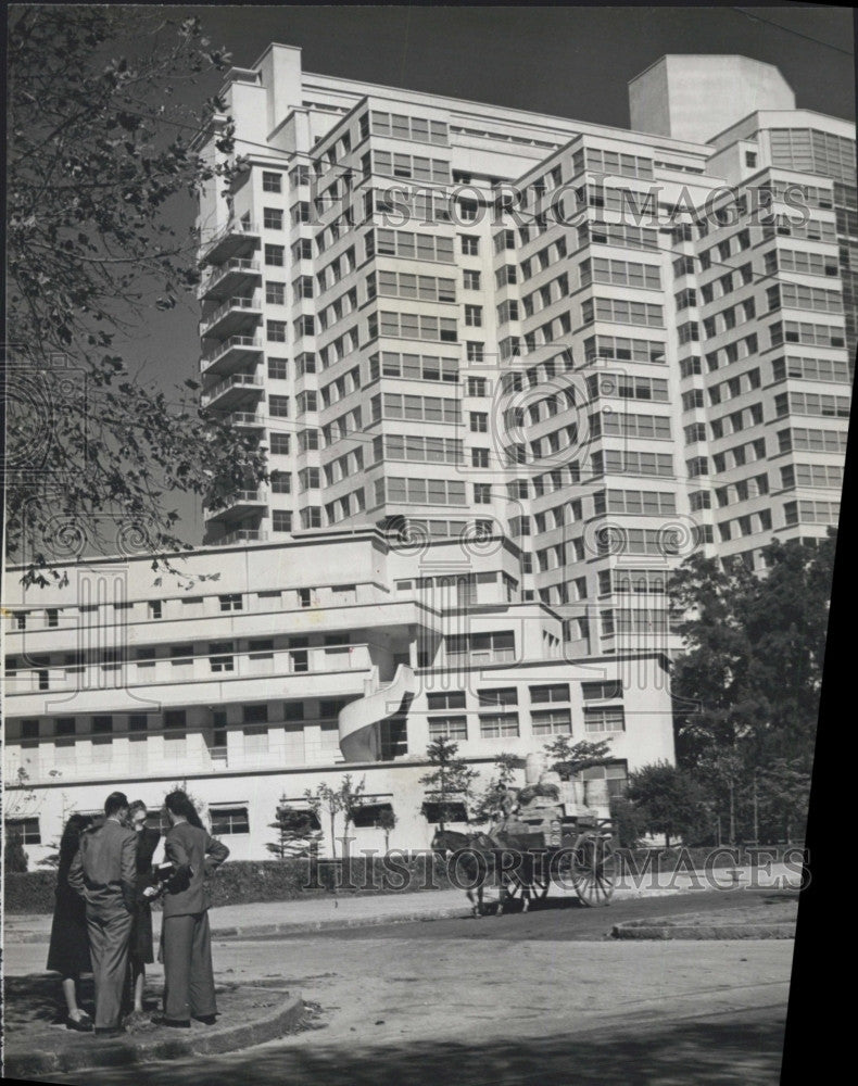 Press Photo Buildings in Montevideo, Uruguay - Historic Images