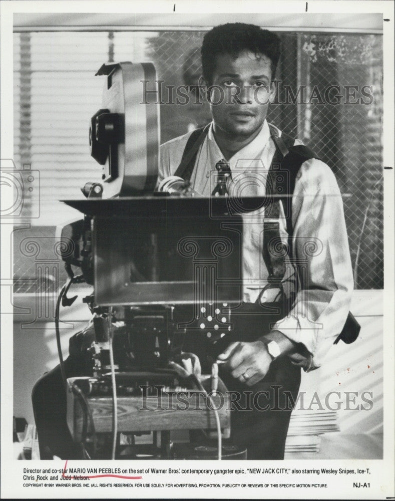 1991 Press Photo Actor/Director Mario Van Peebles in &quot; New jack City&quot;. - Historic Images