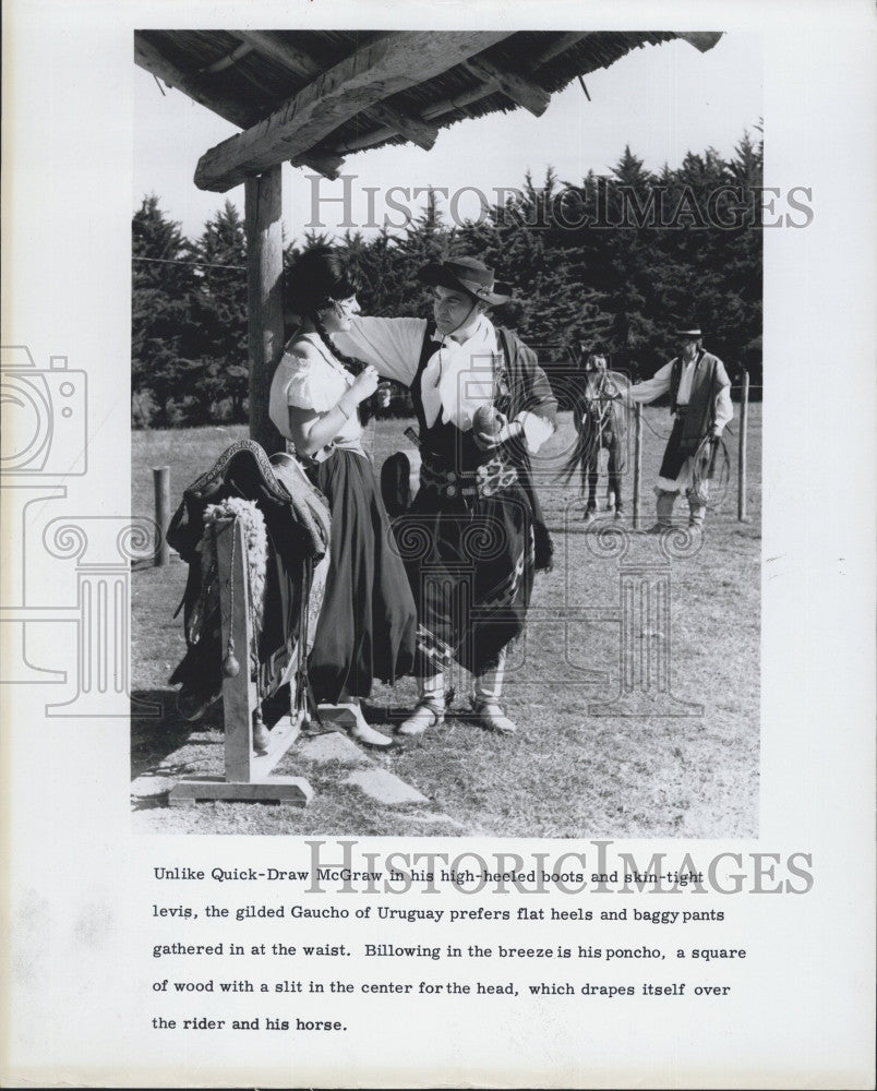 1964 Press Photo Gauchos (cowboys)  of Uruguay - Historic Images