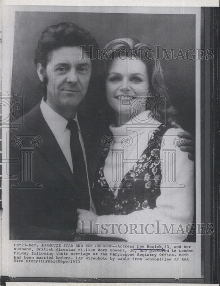 1970 Press Photo Actress Lee Remick &amp; husband director Wm R Gowens - Historic Images