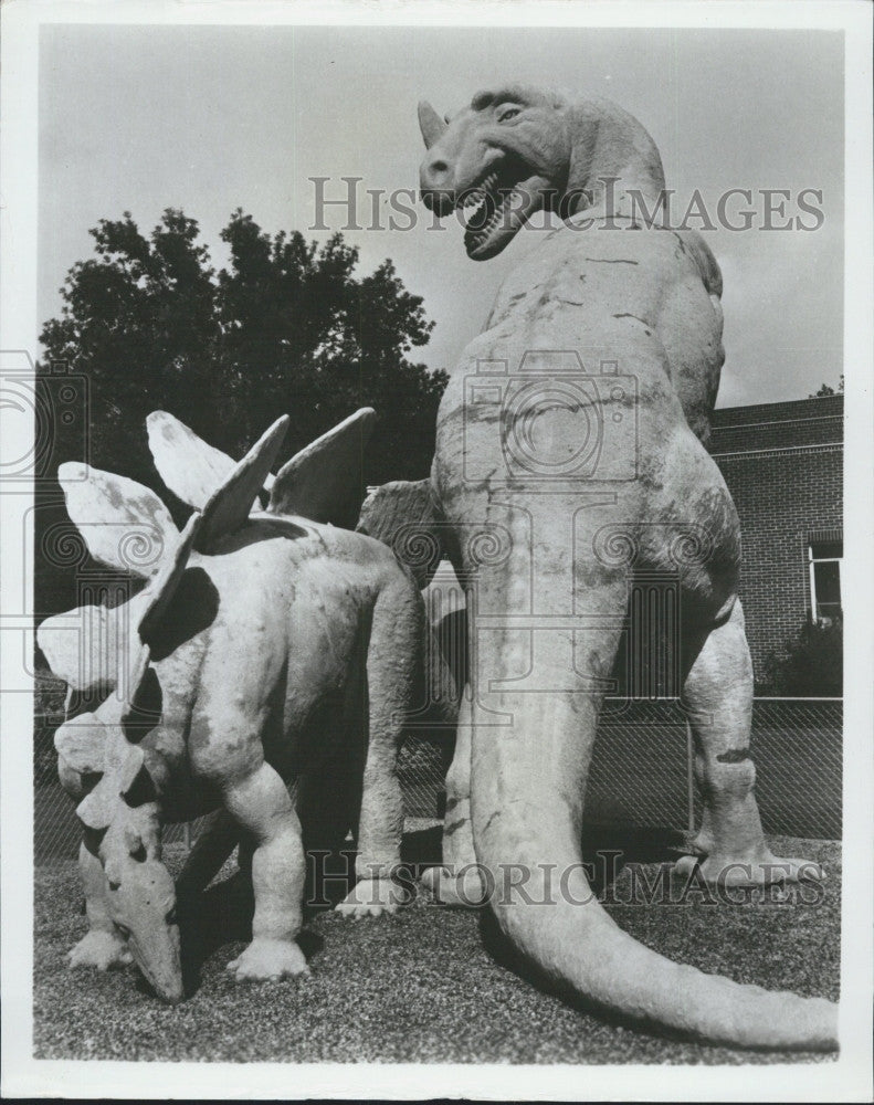 1966 Press Photo Dinosaurs at Dinosaurland in Utah at a museum - Historic Images