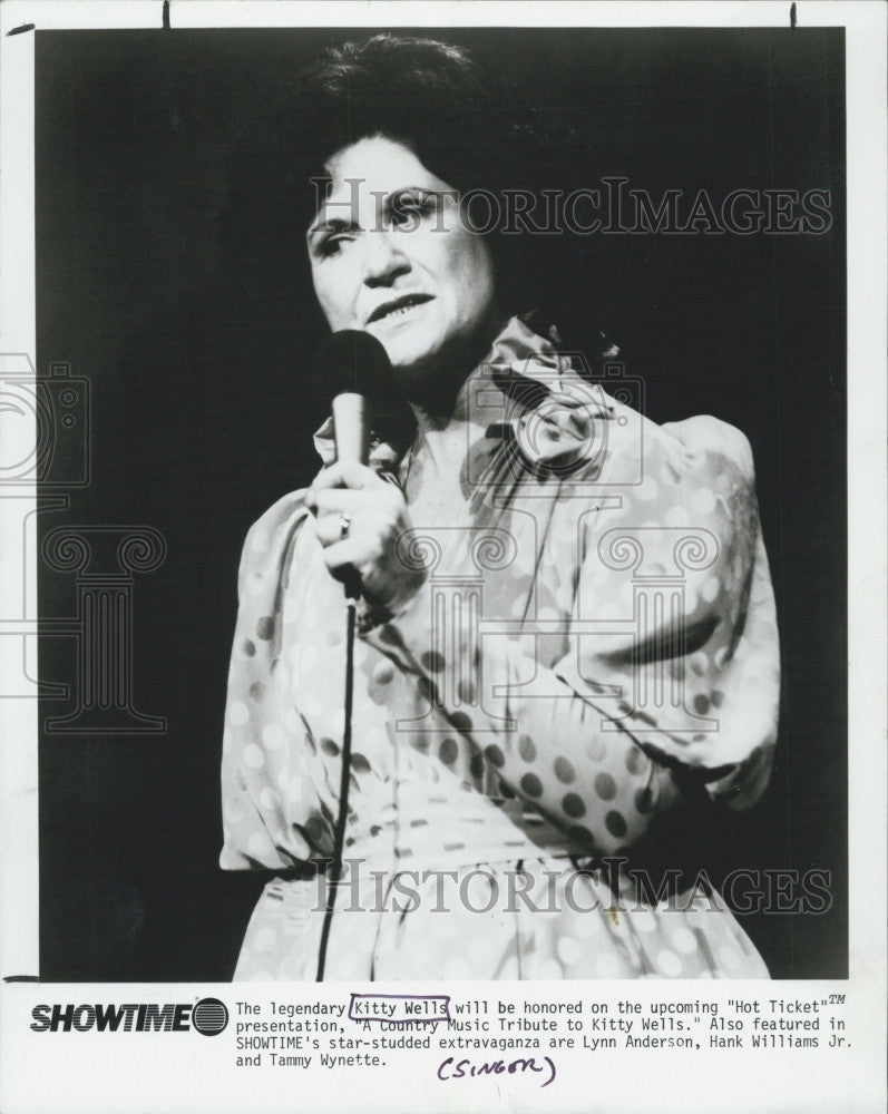 1990 Press Photo Country music singer Kitty Wells - Historic Images