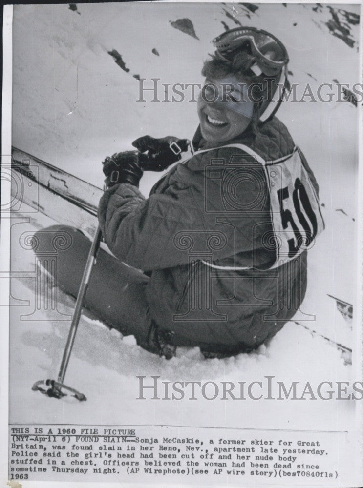 1963 Press Photo Sonja McCaskie, Skiier and Murder Victim - Historic Images