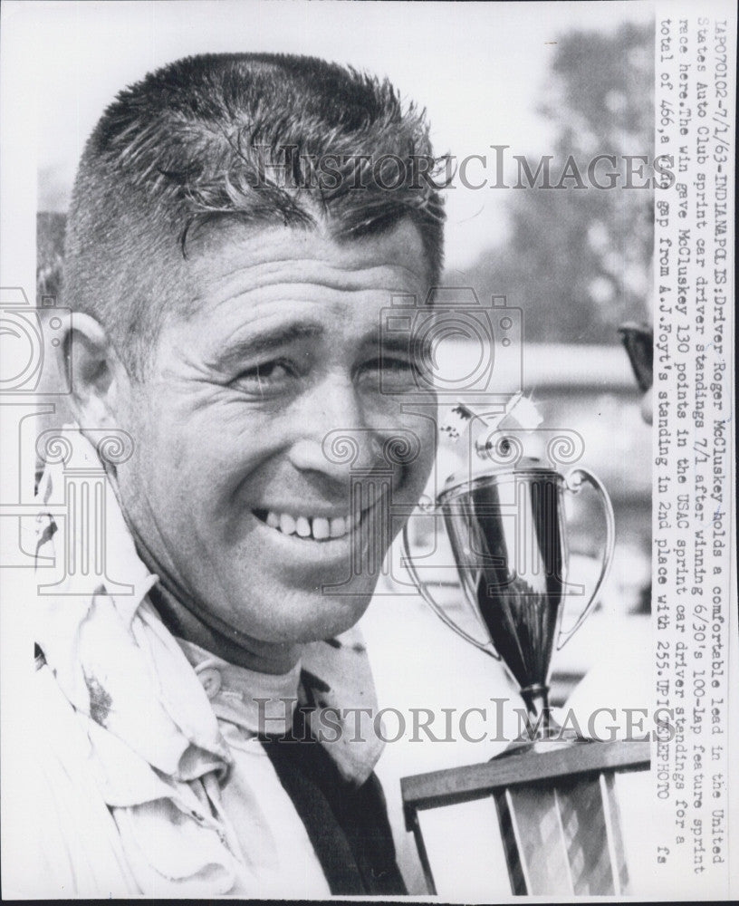 1963 Press Photo Race Car Driver Roger McCluskey - Historic Images