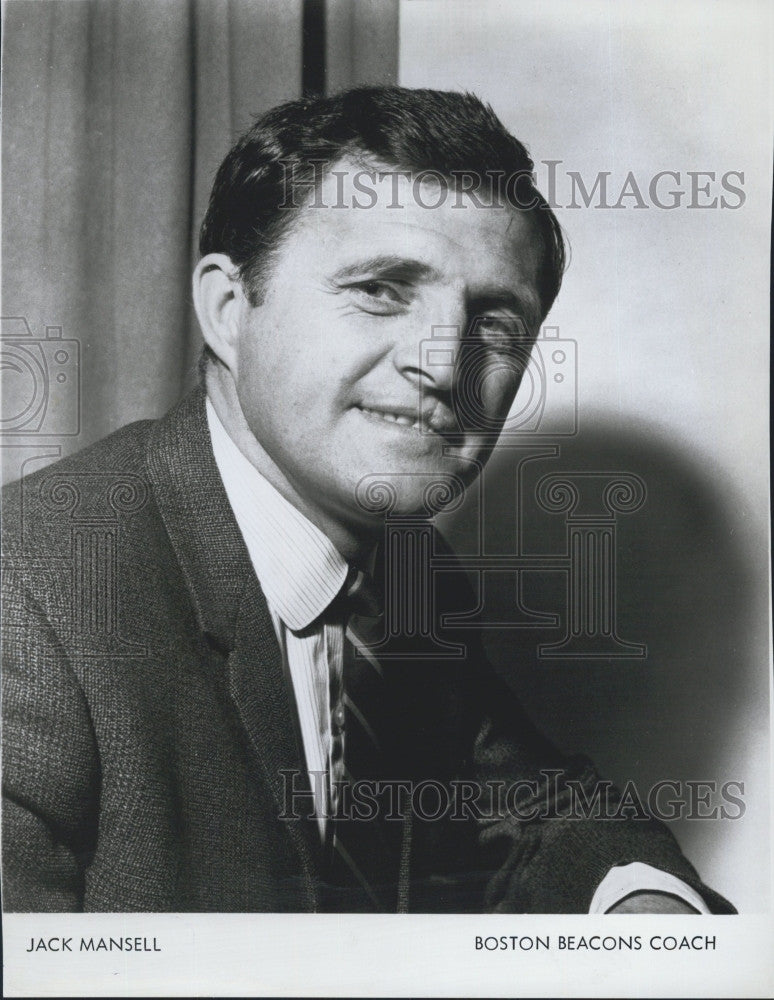 1967 Press Photo Jack Mansell, Boston Beacons Soccer Coach - Historic Images