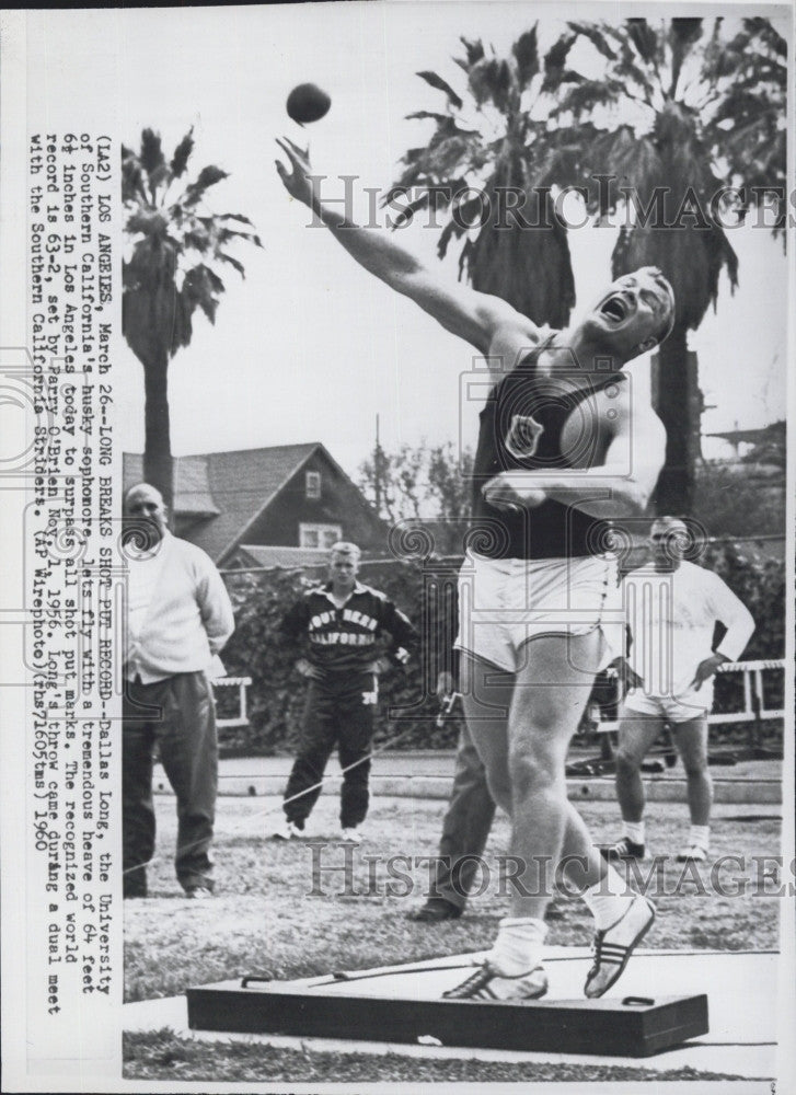 1960 Press Photo Dallas Long, Shot Putter From UCA - Historic Images