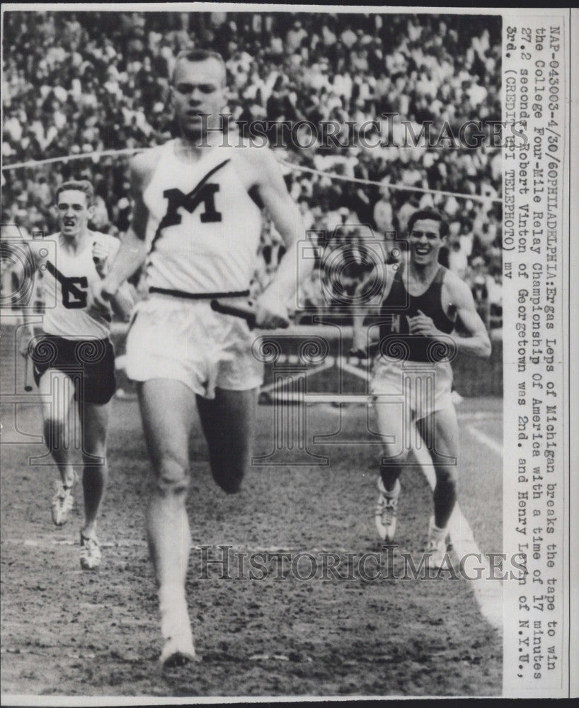 1960 Press Photo Ergas Leps, Runner From Michigan University - Historic Images