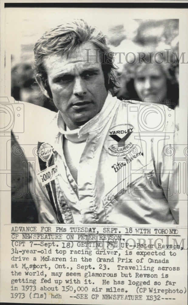 1973 Press Photo Peter Revson, American top racing Driver. - Historic Images