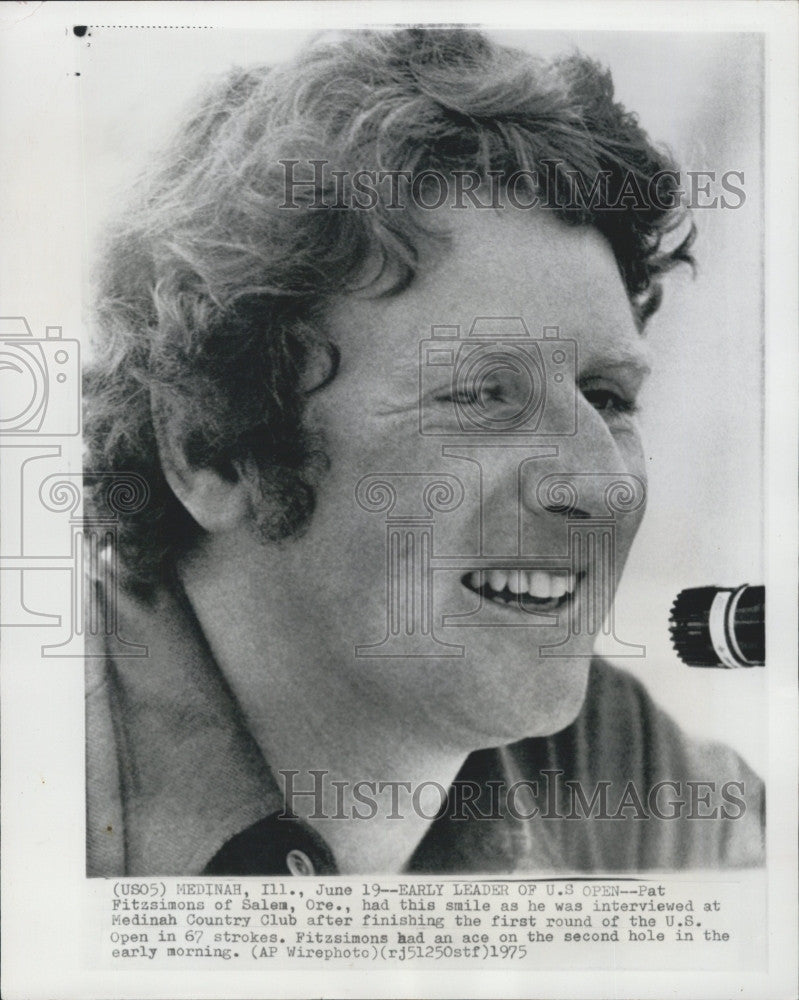 1975 Press Photo Pat Fitzsimons Finishes Round in US Open - Historic Images