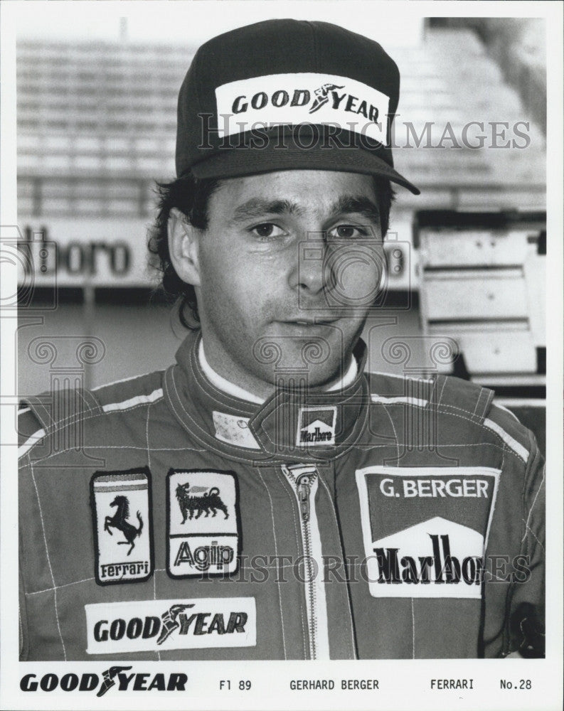 Press Photo Gerhard Berger Ferrari Driver - Historic Images